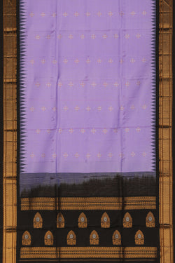 Image of Gadwal Purple Dupatta With Kanchi Border