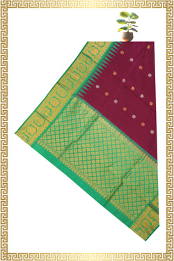 Image of Gadwal Violet Dupatta With Kanchi Border