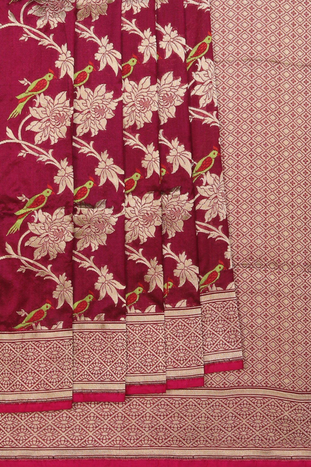 Collection of Banarasi Silk Magenta-Pink Saree in a gallery layout