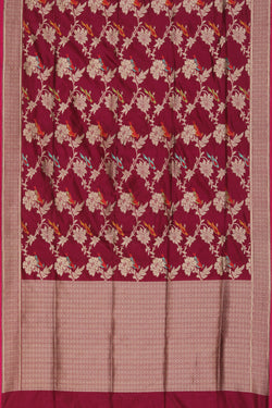 Collection of Banarasi Silk Magenta-Pink Saree in a gallery layout