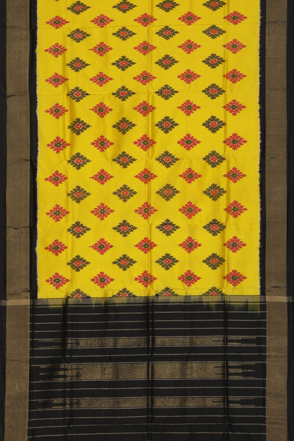 Pochampally-Silk Yellow Dupatta