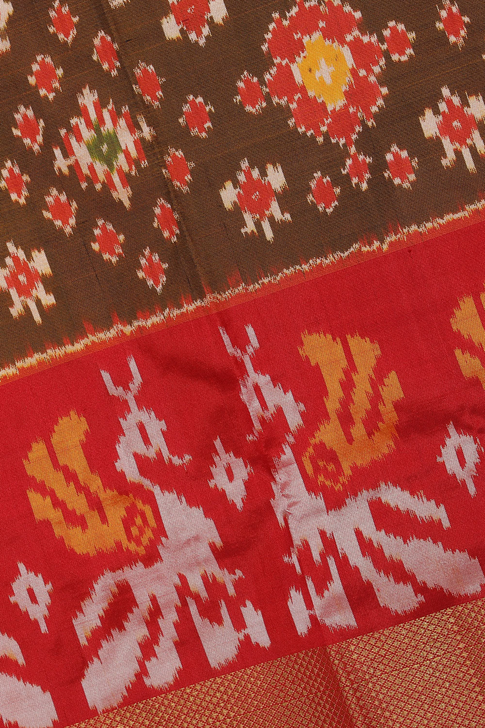 Image of Pochampally-Silk Pavada Unstitched Set