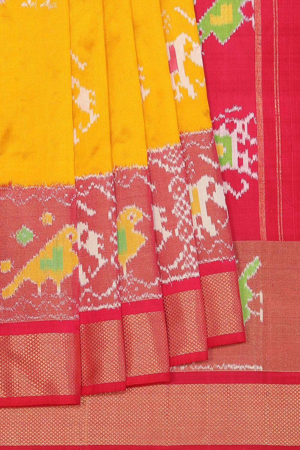 Pochampally-Silk Yellow Saree