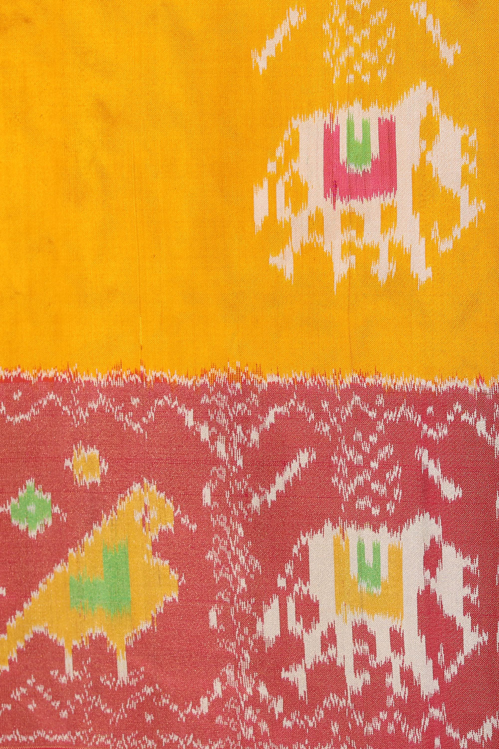 Pochampally-Silk Yellow Saree