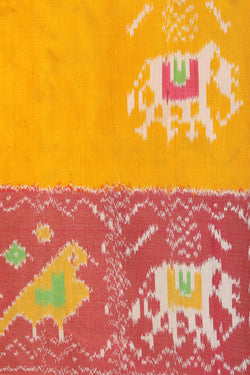 Image of Pochampally-Silk Yellow Saree