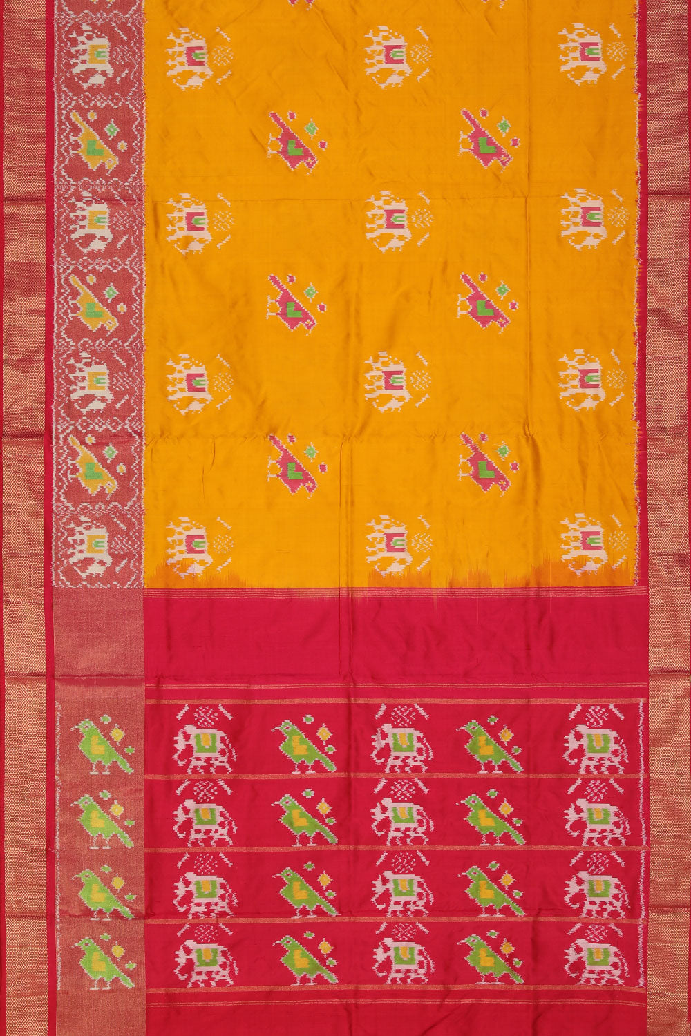 Pochampally-Silk Yellow Saree