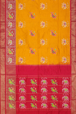 Image of Pochampally-Silk Yellow Saree