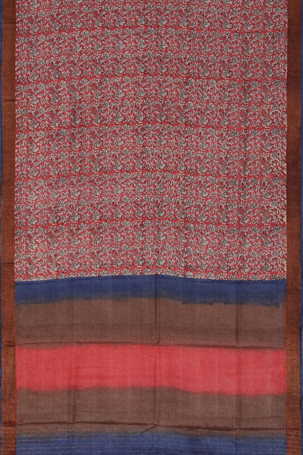 Image of Tussar-Silk Printed Pink Saree