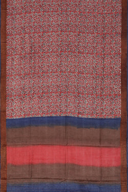 Collection of Tussar-Silk Printed Pink Saree in a gallery layout