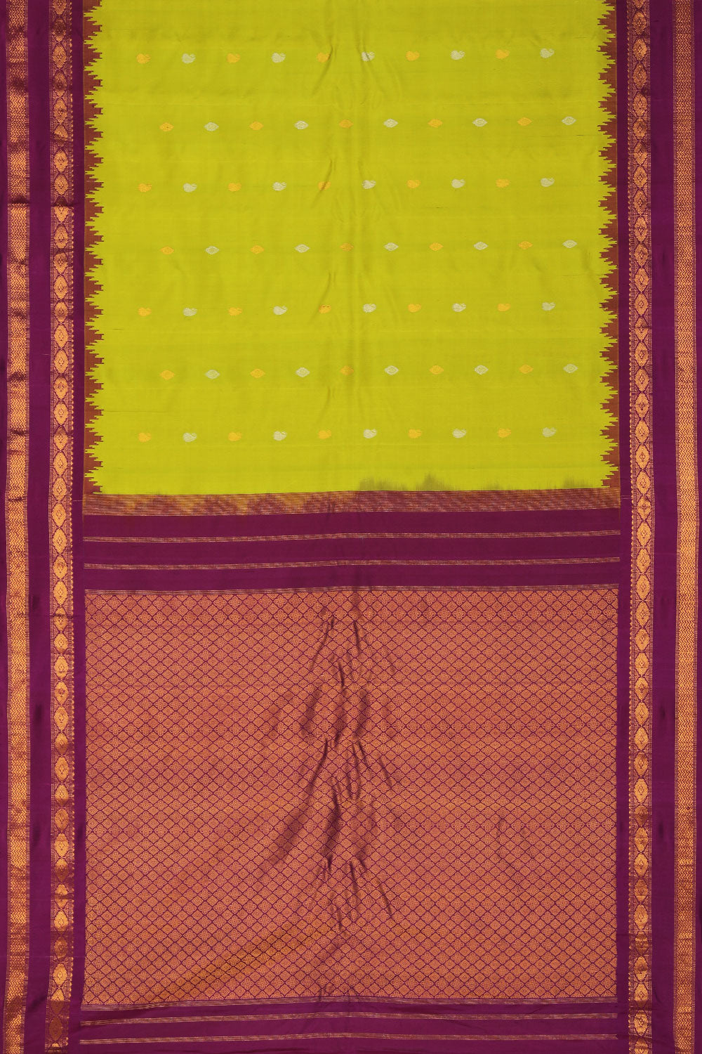 Gadwal Silk Spring-Green Saree