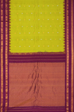 Image of Gadwal Silk Spring-Green Saree