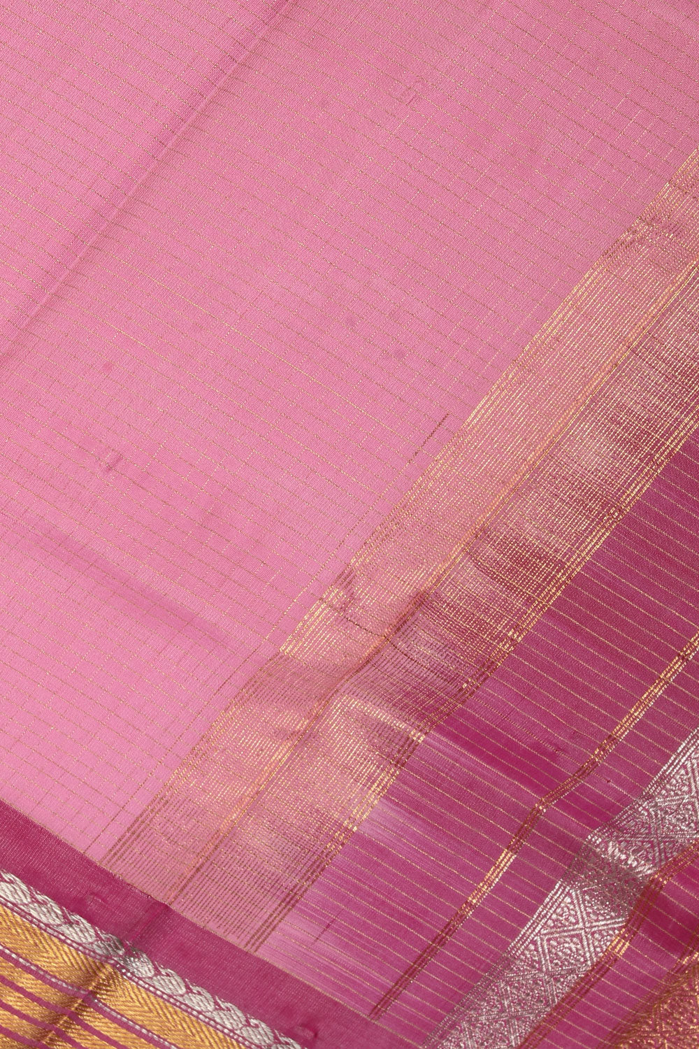 Gadwal Silk Pink Dupatta