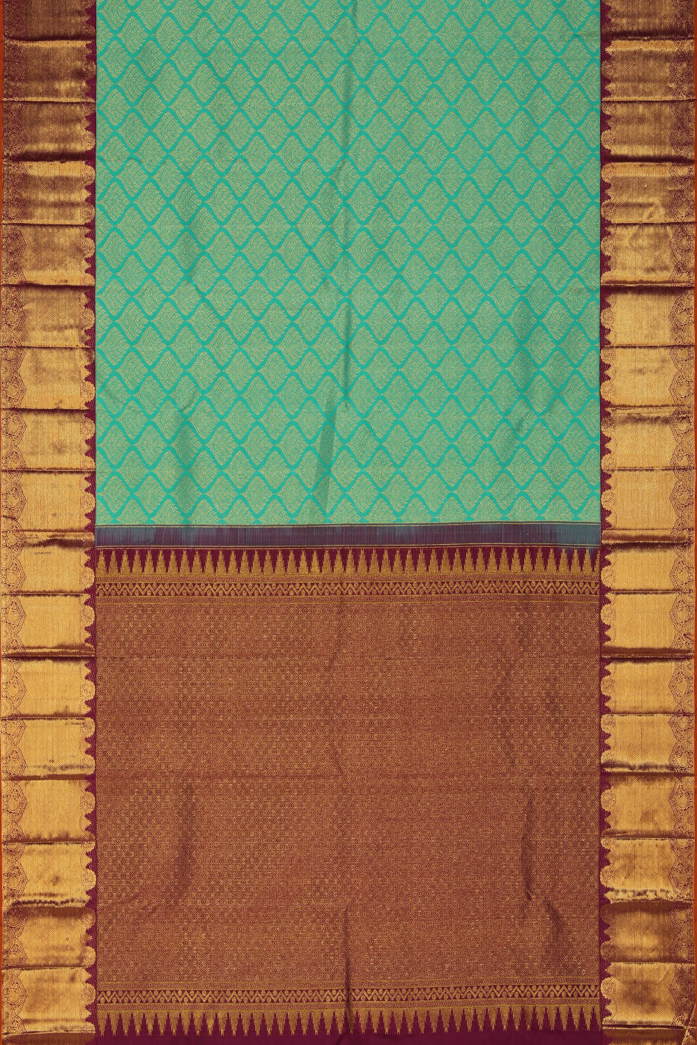 Collection of Very Pretty Brocade Sea Green Saree in a gallery layout