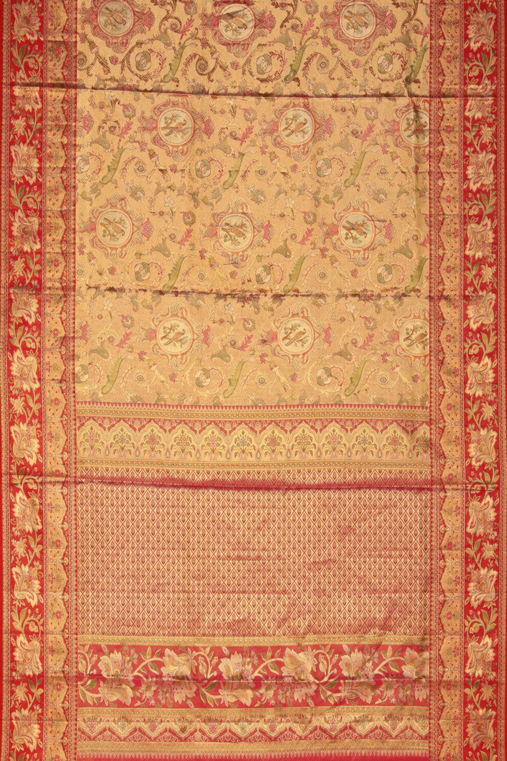 Collection of Kanchipattu Tissue Brocade Gold-Pink Saree in a gallery layout