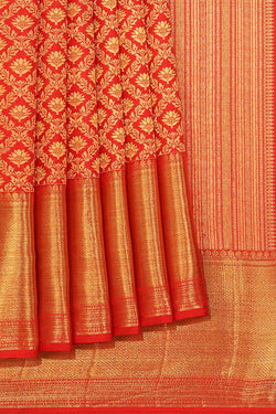 Collection of Kanchipattu Brocade Red Saree in a gallery layout