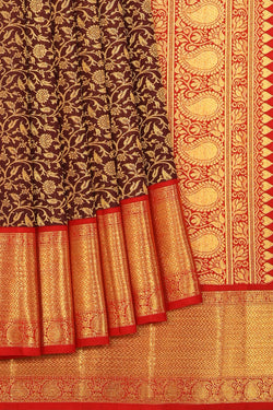 Collection of Kanchipattu Chocolate-Brown Saree in a gallery layout