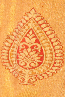 Image of Kanchipattu Pavada Gold Tissue Unstitched Set