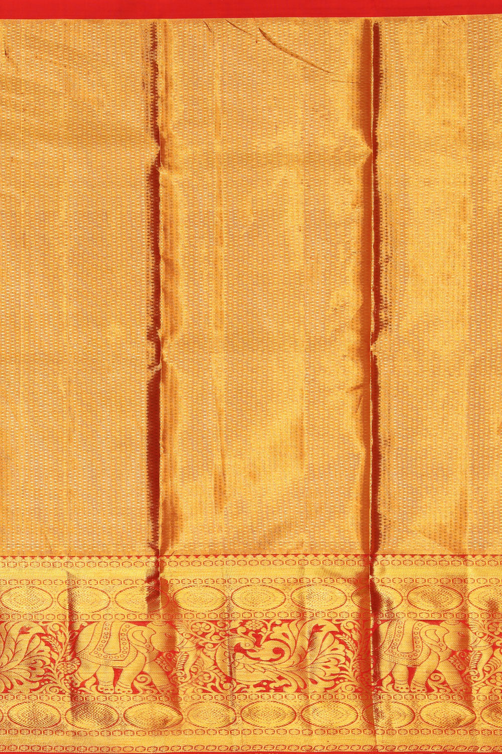 Kanchipattu Pavada Gold Tissue Unstitched Set