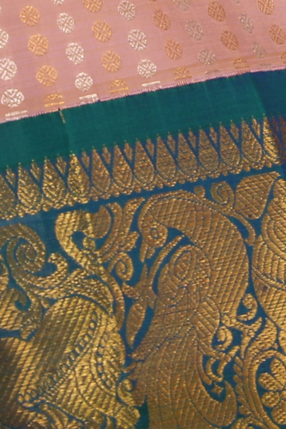 Collection of Kanchipattu Pavada Pink Unstitched Set in a gallery layout