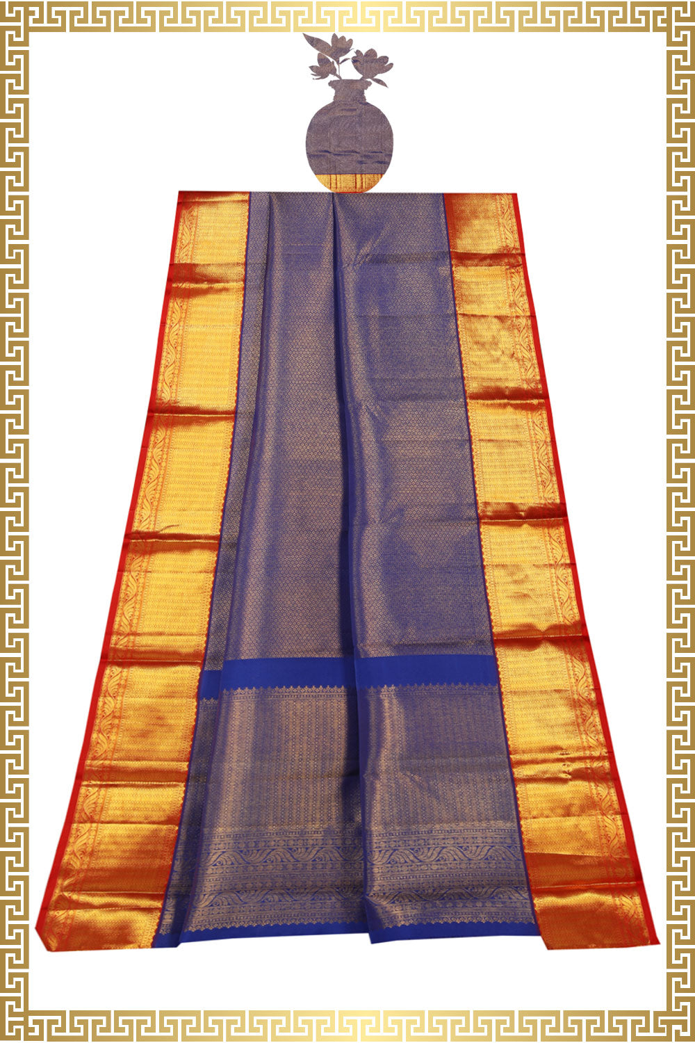 Kanchipattu Brocade Orchid-Blue Dupatta