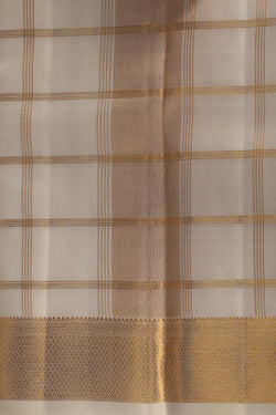 Image of Kanchi Silk Cream Traditional Dhoti With Kanduva (8 X 4)