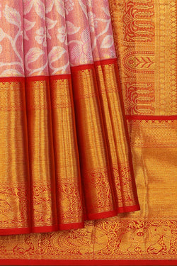 Collection of Kanchipattu Tissue Brocade Pink Saree in a gallery layout