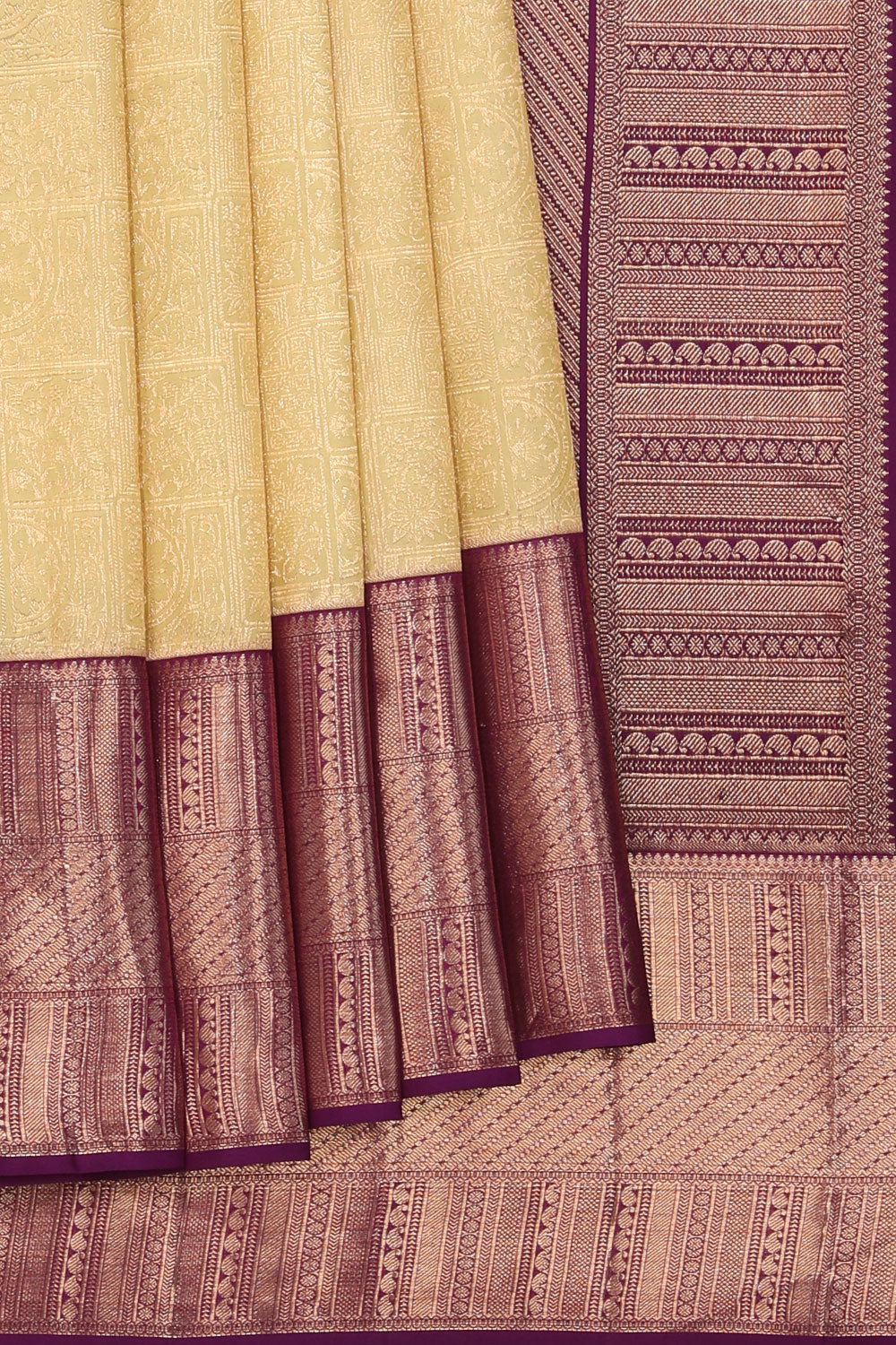 Kanchipattu Brocade Cream Saree