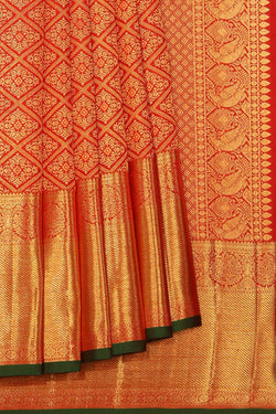 Collection of Kanchipattu Brocade Red Saree in a gallery layout