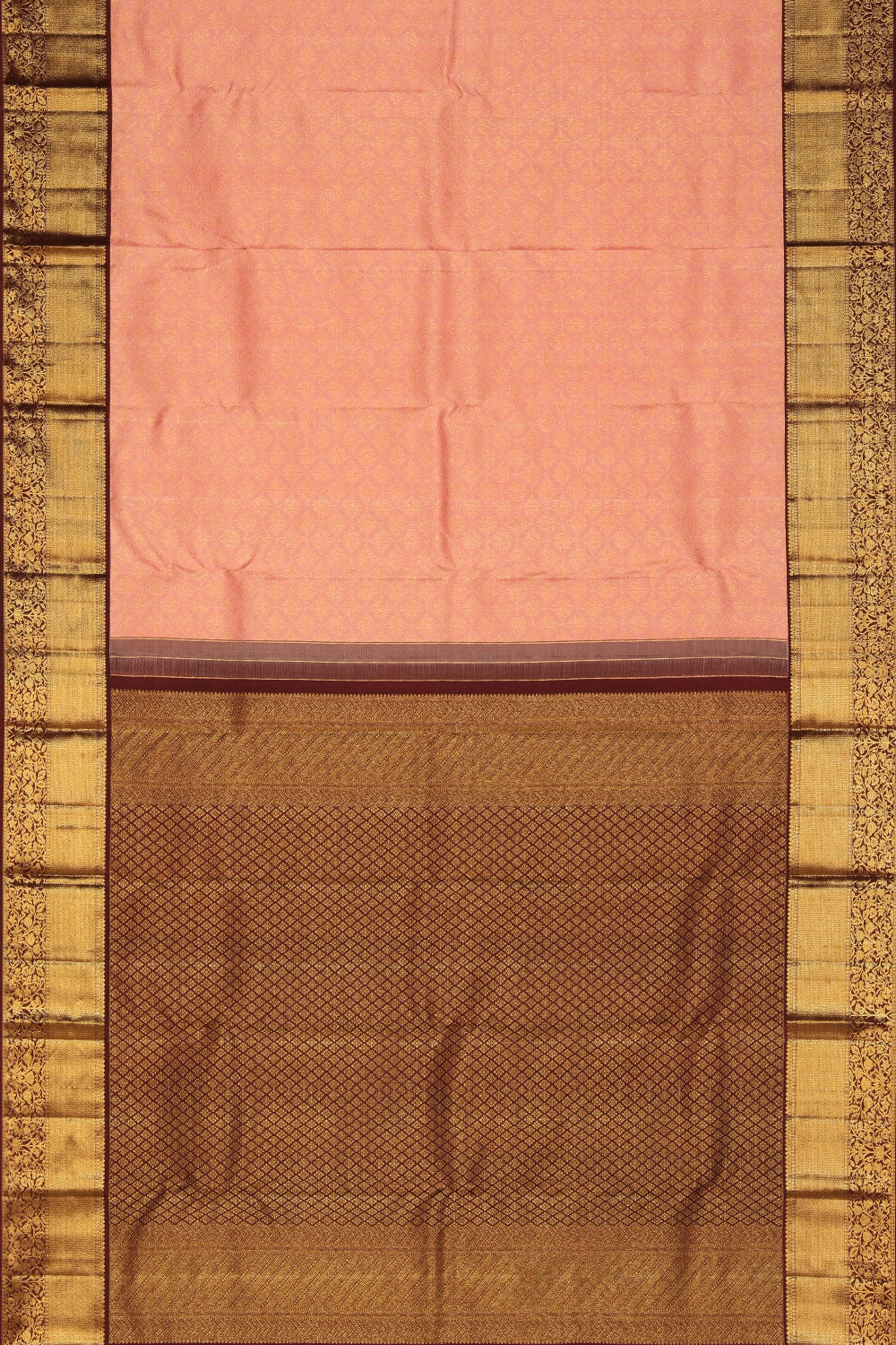 Collection of Kanchipattu Brocade Peach Saree in a gallery layout