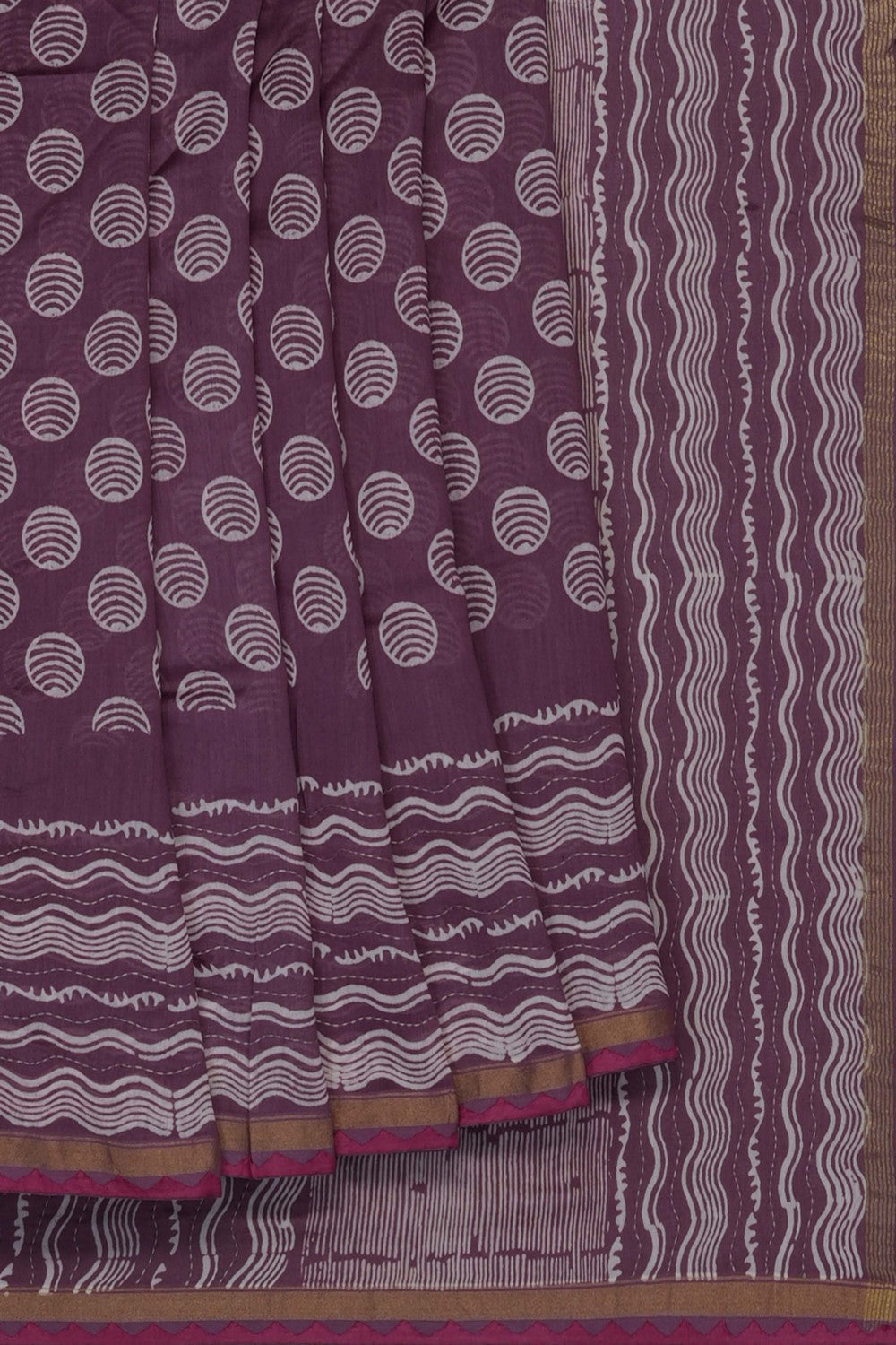 Image of Mauve Chanderi Silk Cotton Saree