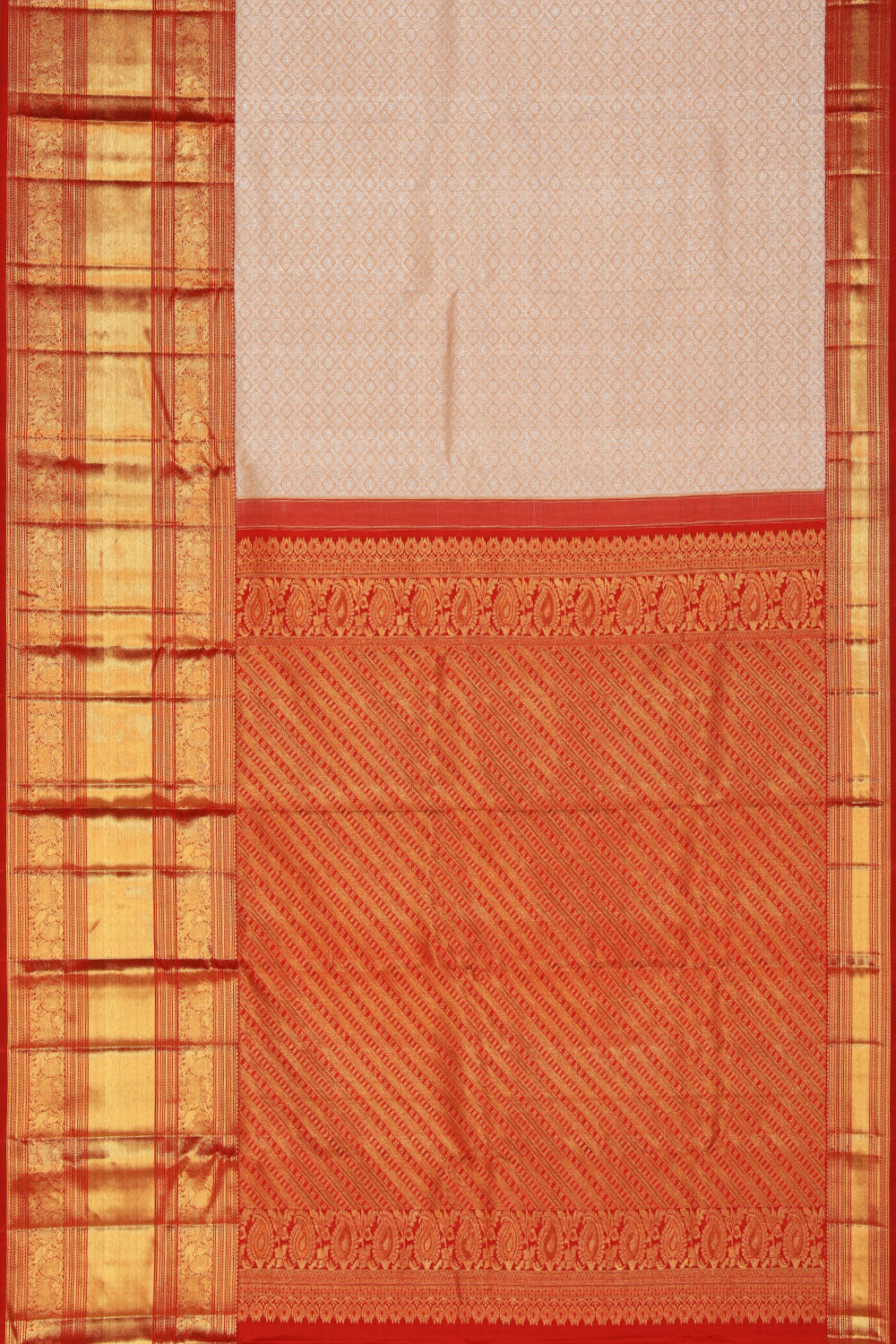 Collection of Kanchipattu Brocade Ivory Off-White Saree in a gallery layout