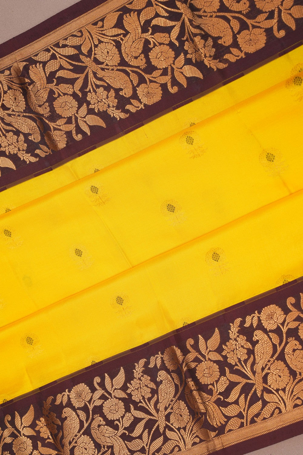 Image of Kanchipattu Yellow Saree