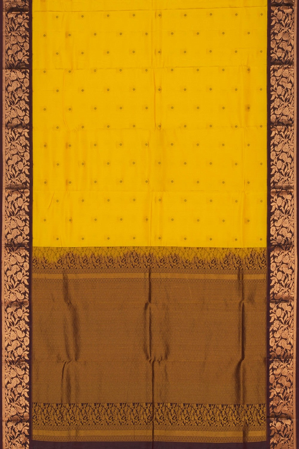 Image of Kanchipattu Yellow Saree