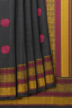 Collection of Very Classy Silk Grey Saree in a gallery layout