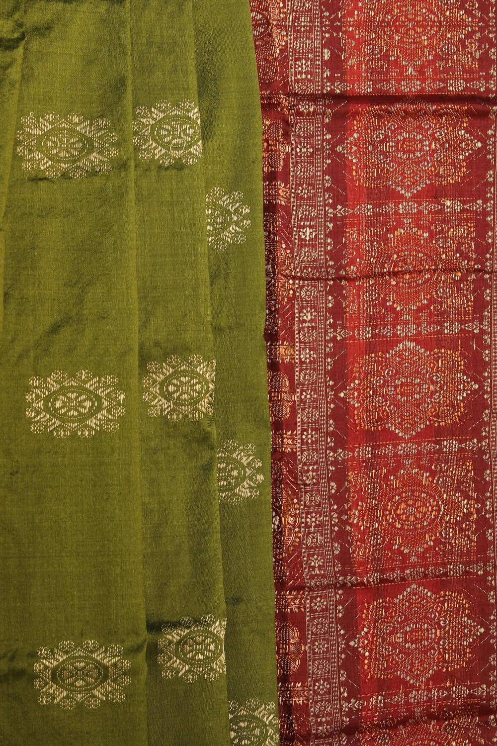 Collection of Sambalpuri Silk Green Saree in a gallery layout