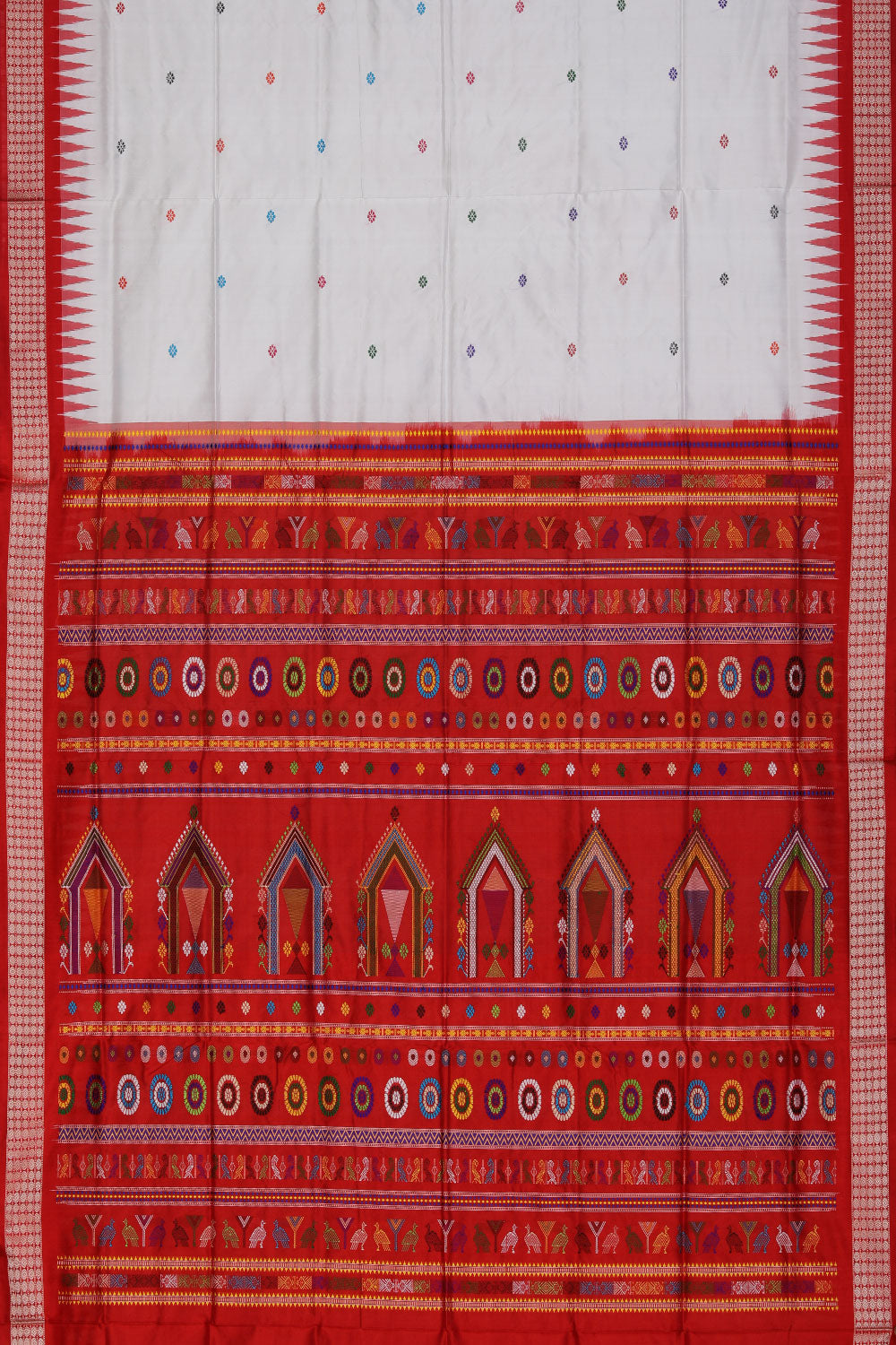 Collection of Sambalpuri Silk White Saree in a gallery layout