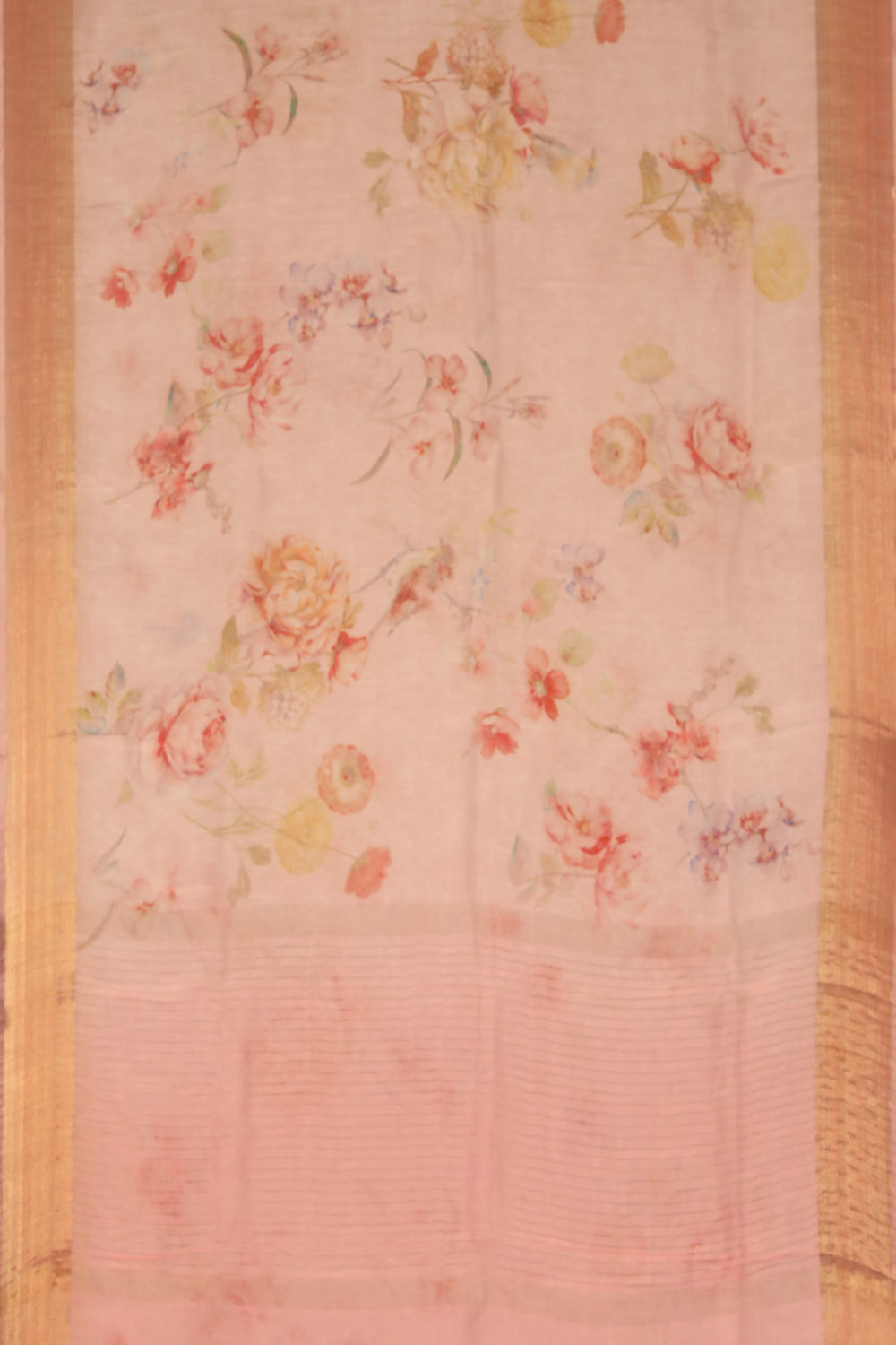 Collection of Linen Printed Pastel Pink Saree in a gallery layout