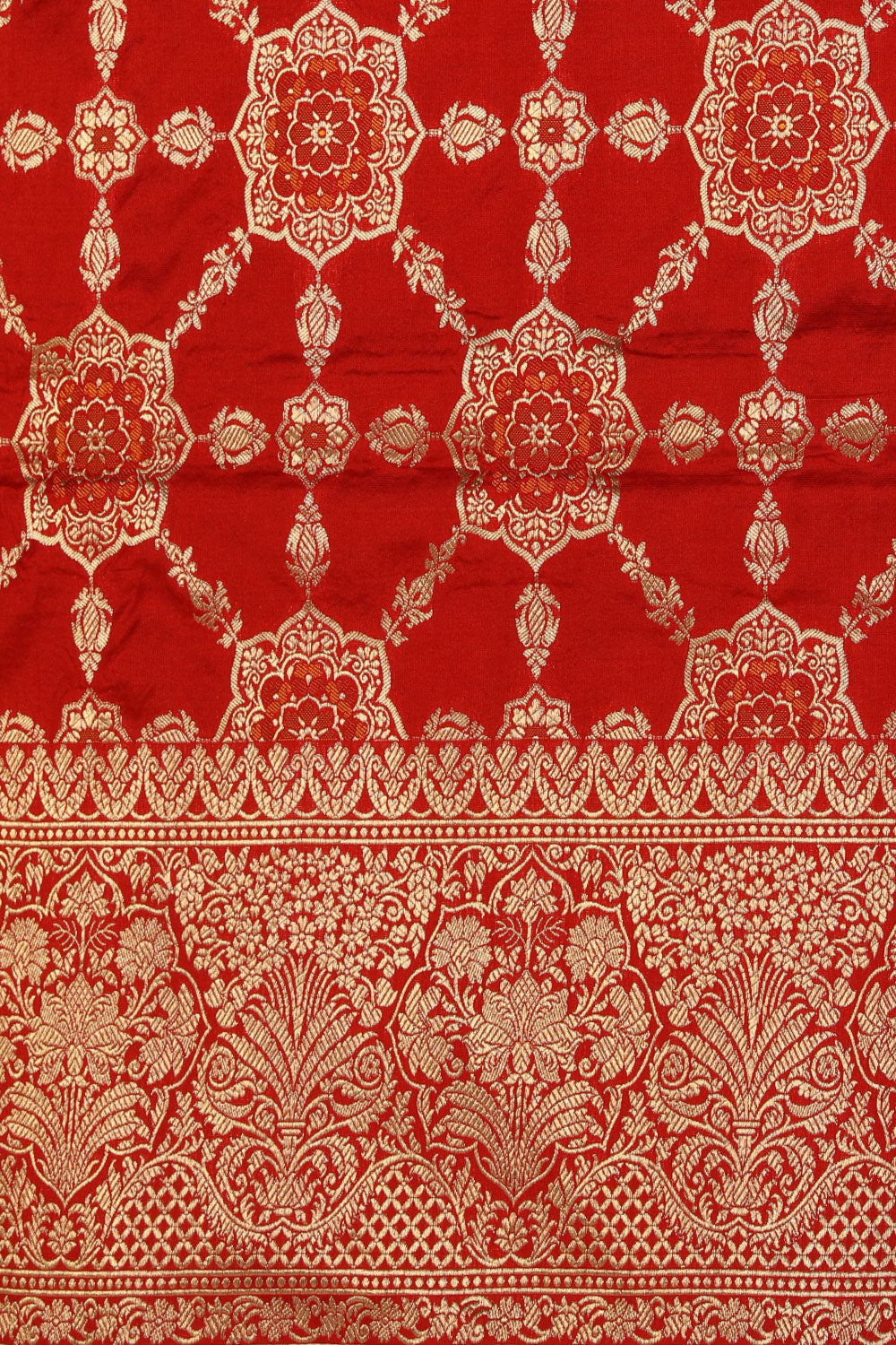 Image of Banarasi Silk Red Saree
