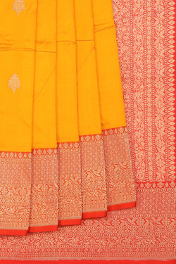 Collection of Banarasi Silk Mustard Saree in a gallery layout