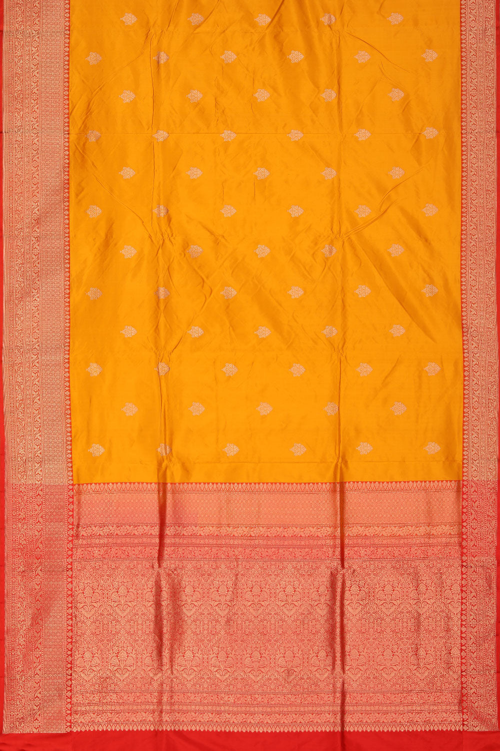 Collection of Banarasi Silk Mustard Saree in a gallery layout