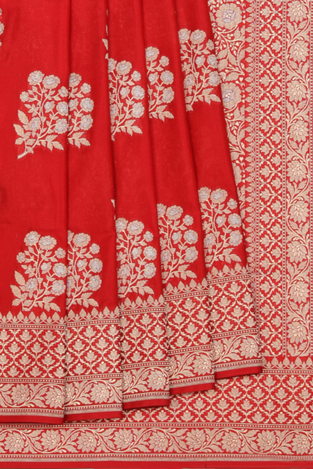 Collection of Banarasi Silk Red Saree in a gallery layout