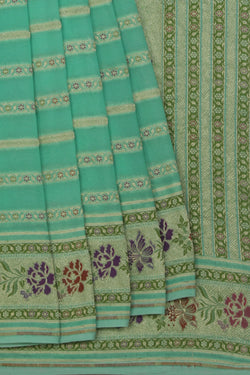 Collection of Banarasi Chiffon Sea Green Saree in a gallery layout