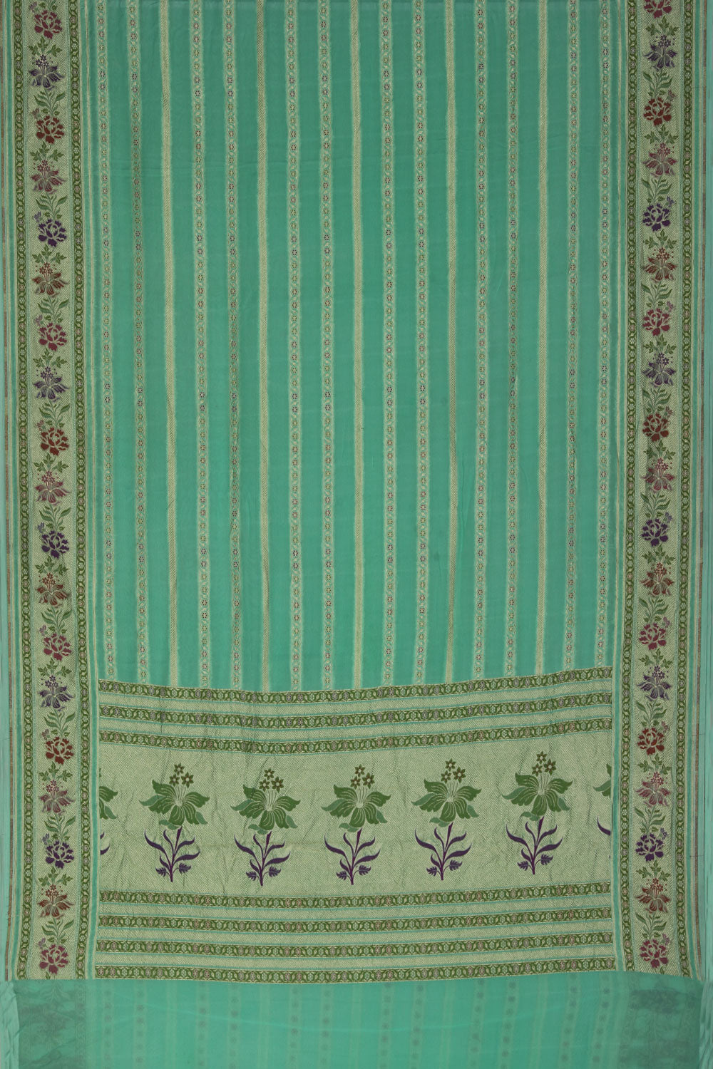 Collection of Banarasi Chiffon Sea Green Saree in a gallery layout