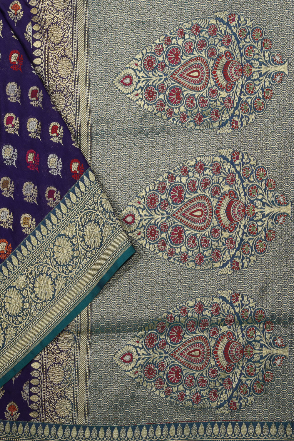 Image of Banarasi Silk Violet Saree