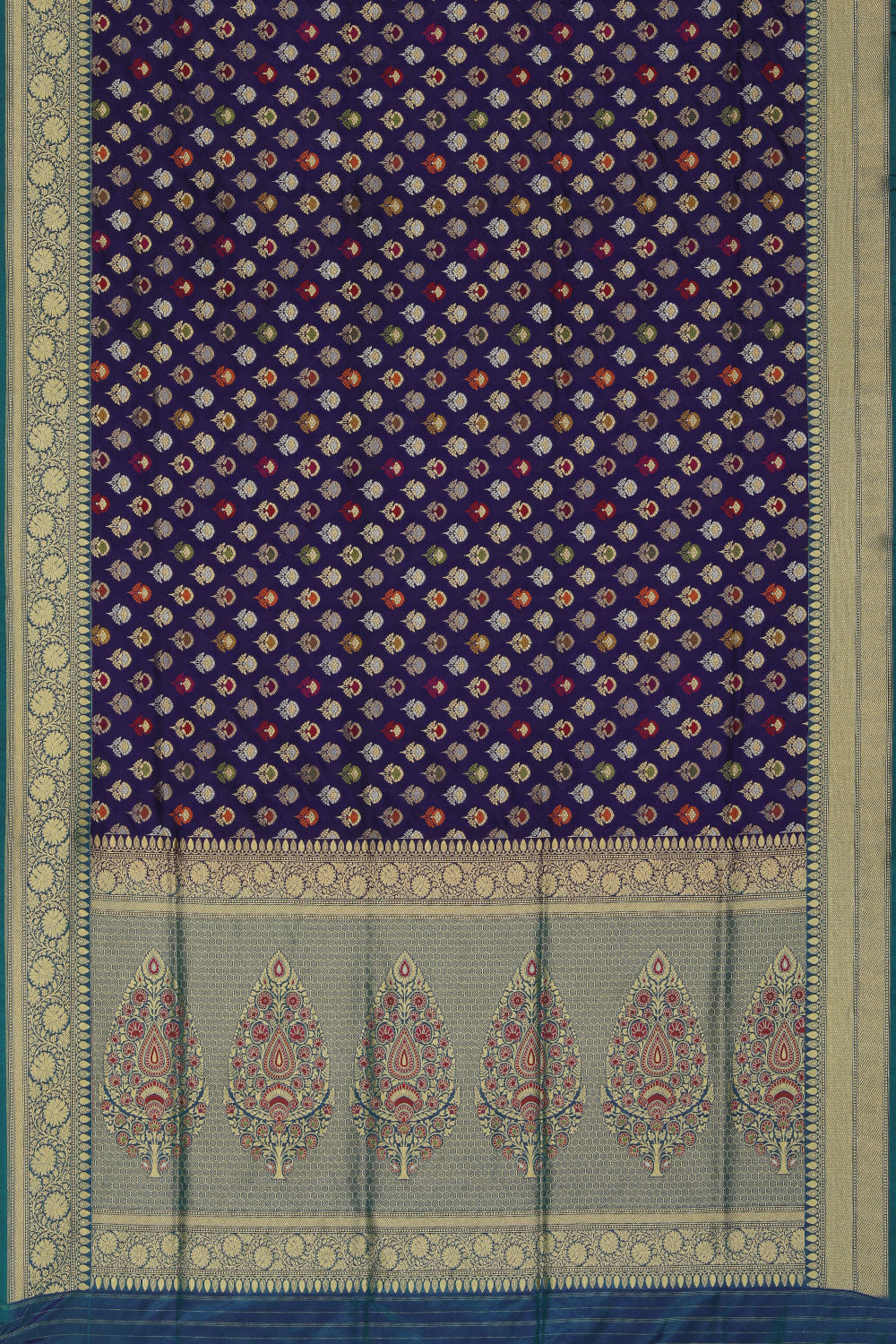 Collection of Banarasi Silk Violet Saree in a gallery layout