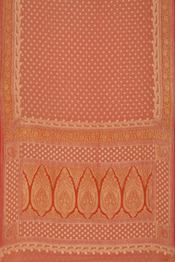 Collection of Banarasi Georgette Peach Saree in a gallery layout