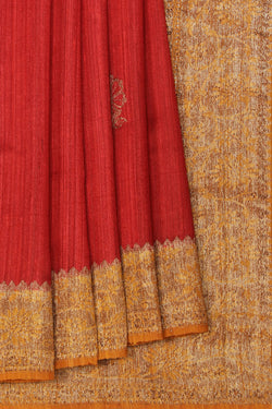 Collection of Banarasi Dupion Silk Red Saree in a gallery layout