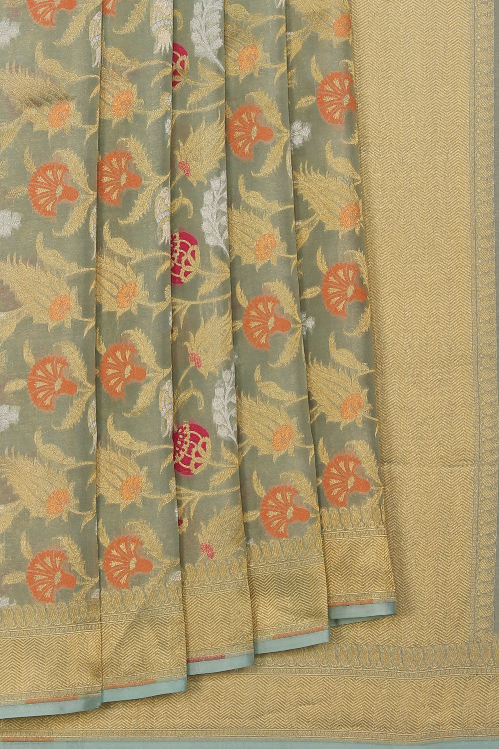 Collection of Banarasi Silk Pastel Blue Saree in a gallery layout