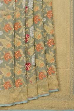 Collection of Banarasi Silk Pastel Blue Saree in a gallery layout