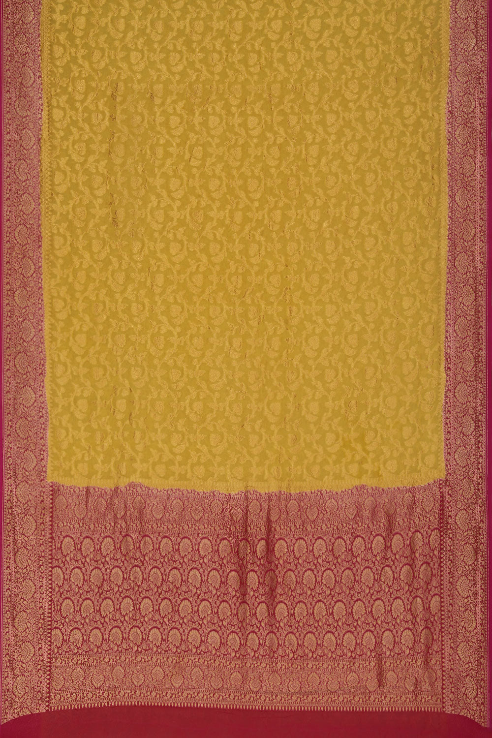 Collection of Banarasi Georgette Yellow Saree in a gallery layout